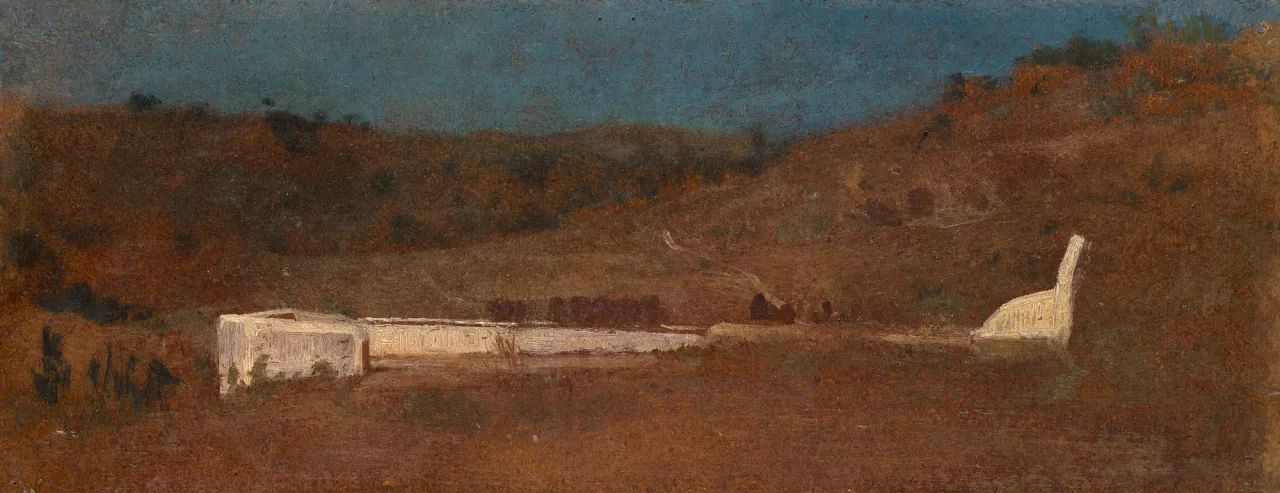 Charles François Sellier (1830-1882), {Fontaine dans la Campagne romaine}, vers 1859