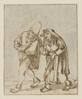 4a. Adriaen van Ostade (Haarlem 1610 – 1685 Haarlem), {Un couple de paysans en balade}, vers 1647