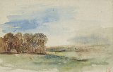 14. Eugène Delacroix (Charenton-Saint-Maurice 1798 – 1863 Paris), {Paysage avec arbres sur la gauche}
