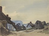 Eugène Isabey (1803 – 1886), {View of a Village on the Normandy Coast}