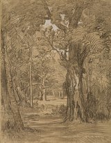 Théodore Rousseau (1812 – 1867), {The Oak of the Reine Blanche}, circa 1860