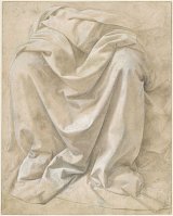 1. Lorenzo di Credi, {Étude de draperie pour une figure assise}, vers 1480-1485