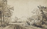 2. Attributed to Constantijn van Renesse (Maarssen 1626 – 1680 Eindhoven), {A Road between Trees, Leading to a Farmhouse}