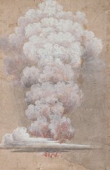 3. Angeluccio (1620/25 – 1645/50, actif à Rome), {Nuage d'éruption avec de la lave sortant du Vésuve}, vers 1645