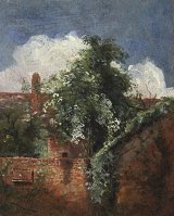 John Constable (East Bergholt 1776 – 1837 London), {View of Gardens at Hampstead, with an Elder Tree}, c. 1821-22