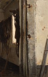 Henriette Ronner Knip (Amsterdam 1821 – 1909 Ixelles), {Un coin de l'étable}