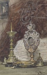 5. Johannes Bosboom (La Haye 1817 – 1891 La Haye), {Objets religieux dans l'atelier de l'artiste}