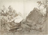 2. Bartholomeus Breenbergh (Deventer 1598 – 1657 Amsterdam), {Dans le parc de Castello Bomarzo}, 1625
