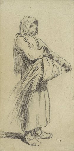 Jean-François Millet (1814–1875), {Young Gleaner}, between 1851 and 1853