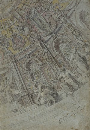 6. Paul Scheppers (mort en 1577 ou avant), {Apôtres agenouillés devant la Vierge assise dans une niche}