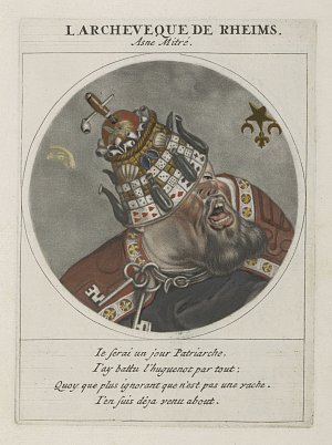 3. Jacob Gole (Paris 1665 – 1724 Amsterdam) after Cornelis Dusart (Haarlem 1660 – 1704 Haarlem), {Portrait of Charles Maurice Le Tellier, Arch Deacon of Rheims}, from {Les Héros de la Ligue ou la procession monacale}, 1691