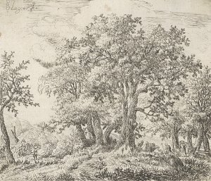 5. Jan Lagoor (Gorinchem vers 1620 – 1660 ou après), {Paysage avec bergers et bergères}, vers 1650