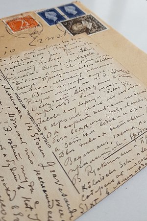 5. Postcard from Nicolas Plater to Serge Ernst, 11-XII-1949, Wassenaar