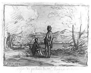 4. Guillaume Bodinier, {Boguet et son fils dans la campagne romaine}, 1832