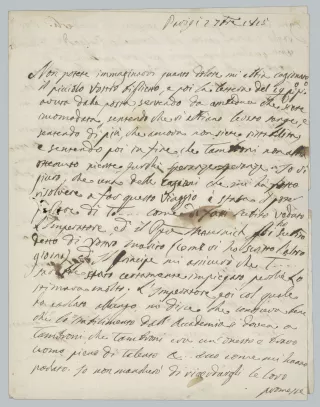 1. Antonio Canova, Lettre à Teresa Tambroni née Couty, Paris, 2 septembre 1815