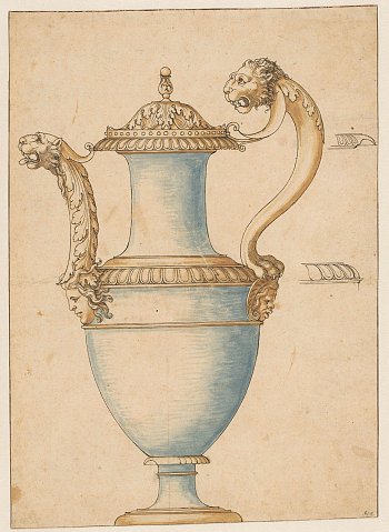 {Design for a partly gilt silver ewer}
