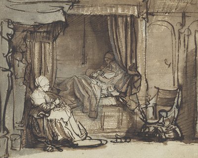 1. [Rembrandt Harmensz van Rijn (Leyde 1606 – 1669 Amsterdam), {Intérieur avec Saskia au lit}->https://collectiononline.fondationcustodia.fr/bronnen/drawings/detail/d484927f-40df-94fe-aa9e-f580838987d3/media/e130dc4d-f819-e813-c29e-fa31d4ba6815]