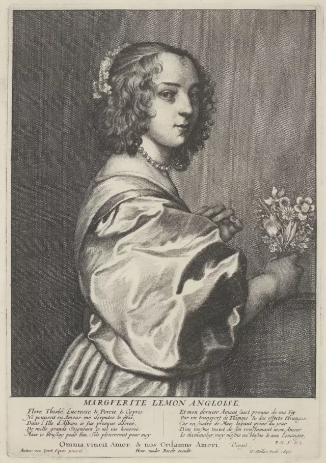 Wenzel Hollar (Prague 1607 – 1677 London), after Anthony van Dyck, {Marguerite Lemon angloise}, 1646