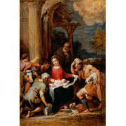 David Teniers the Younger<br><i>Adoration of the shepherds</i>, after Andrea Schiavone