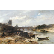 Johan Barthold Jongkind<br><i>View of the Seine looking towards the Pont Royal and the Pavillon de Flore</i>