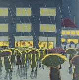 Azechi Umetarō, {Pluie}, issu du calendrier Nissan, 1957