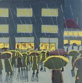 Azechi Umetarō, {Rain}, from Nissan calendar, 1957