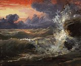 Baron François Gérard (Rome 1770 – 1837 Paris), {A Study of Waves breaking against Rocks at Sunset}