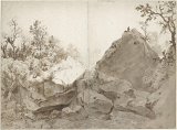 Bartholomeus Breenbergh (Deventer 1598 – 1657 Amsterdam), {Dans le parc de Castello Bomarzo}, 1625