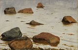 Vilhelm Kyhn (Copenhagen 1819 – 1903 Copenhagen), {Rocks in Low Water}, 1860