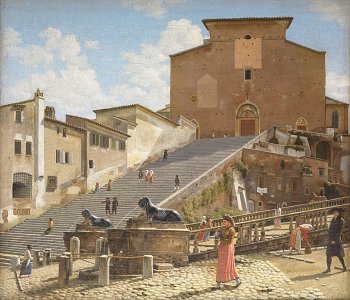 {The Marble Steps Leading to the Church of Santa Maria in Aracoeli in Rome}, 1814-1816